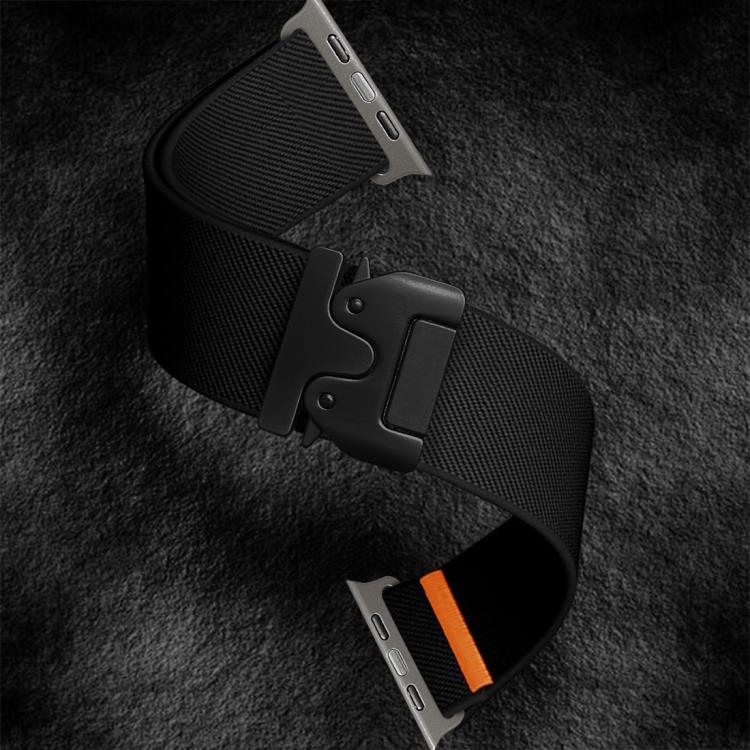 For Apple Watch 46mm / 49mm / 45mm / 44mm Kalebol Parachute Buckle Elastic Nylon Watch Band(Black) - free shipping - PMc TechLife - Order now!