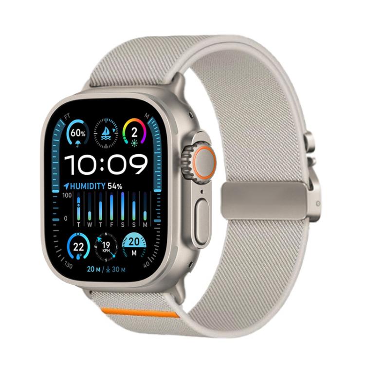 For Apple Watch 46mm / 49mm / 45mm / 44mm Kalebol Parachute Buckle Elastic Nylon Watch Band(Starlight) - free shipping - PMc TechLife - Order now!