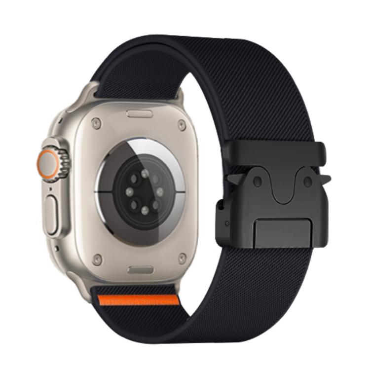 For Apple Watch 42mm / 41mm / 40mm / 38mm Kalebol Parachute Buckle Elastic Nylon Watch Band(Black) - free shipping - PMc TechLife - Order now!