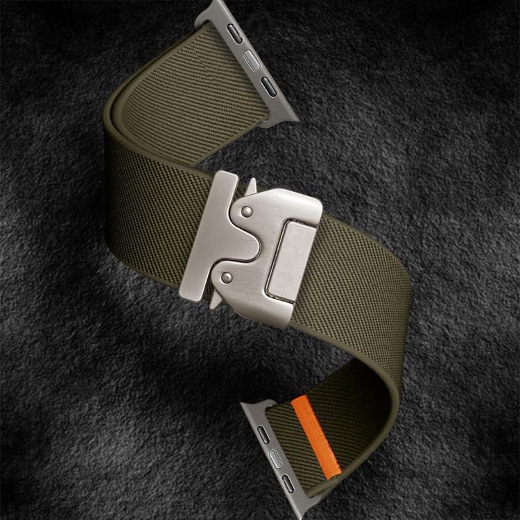 For Apple Watch 42mm / 41mm / 40mm / 38mm Kalebol Parachute Buckle Elastic Nylon Watch Band(Army Green) - free shipping - PMc TechLife - Order now!