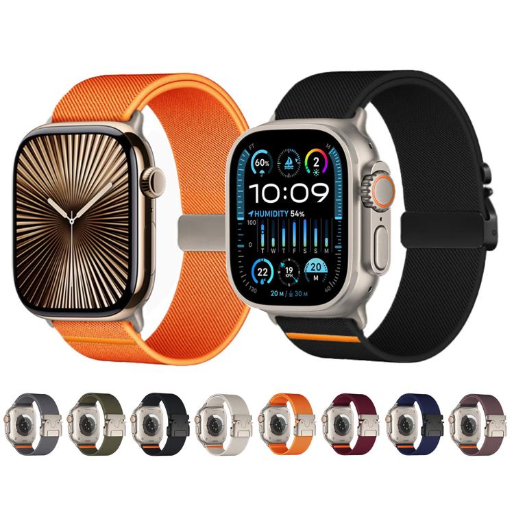 For Apple Watch 42mm / 41mm / 40mm / 38mm Kalebol Parachute Buckle Elastic Nylon Watch Band(Wine Red) - free shipping - PMc TechLife - Order now!