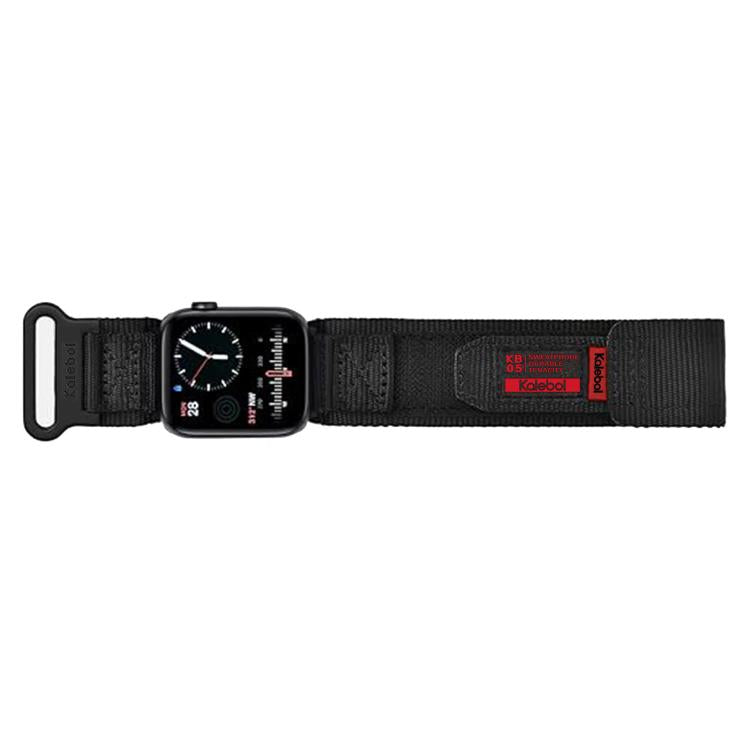 For Apple Watch 42mm / 41mm / 40mm / 38mm Kalebol Canvas Nylon Hook and Loop Watch Band(Black) - free shipping - PMc TechLife - Order now!