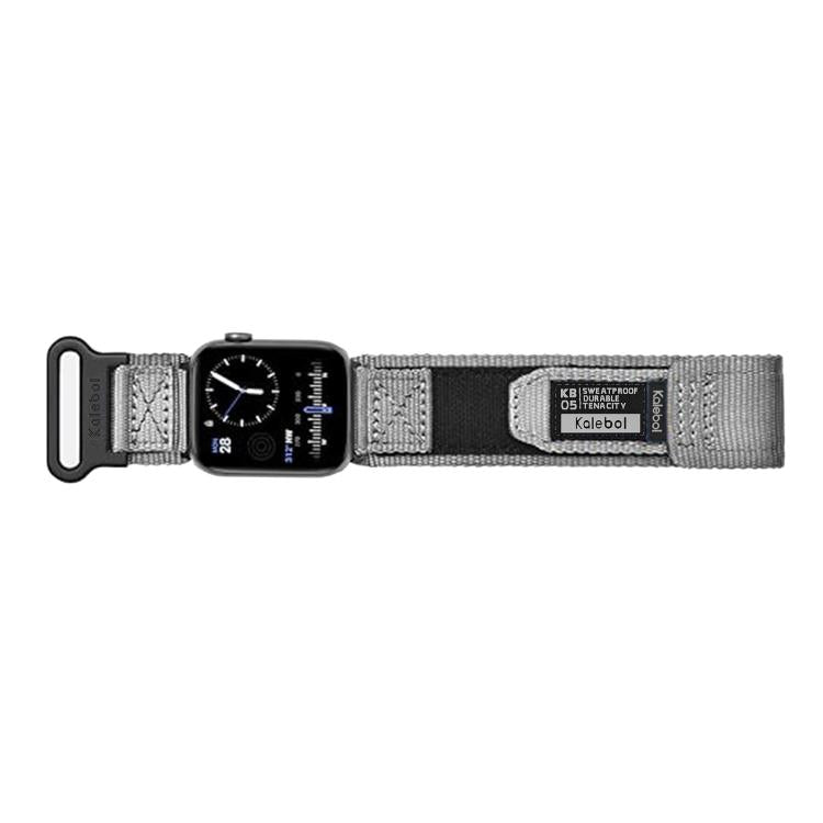 For Apple Watch 42mm / 41mm / 40mm / 38mm Kalebol Canvas Nylon Hook and Loop Watch Band(Grey) - free shipping - PMc TechLife - Order now!