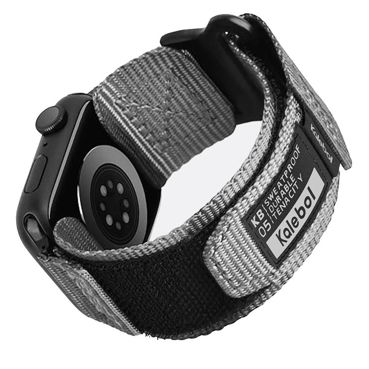For Apple Watch 42mm / 41mm / 40mm / 38mm Kalebol Canvas Nylon Hook and Loop Watch Band(Grey) - free shipping - PMc TechLife - Order now!
