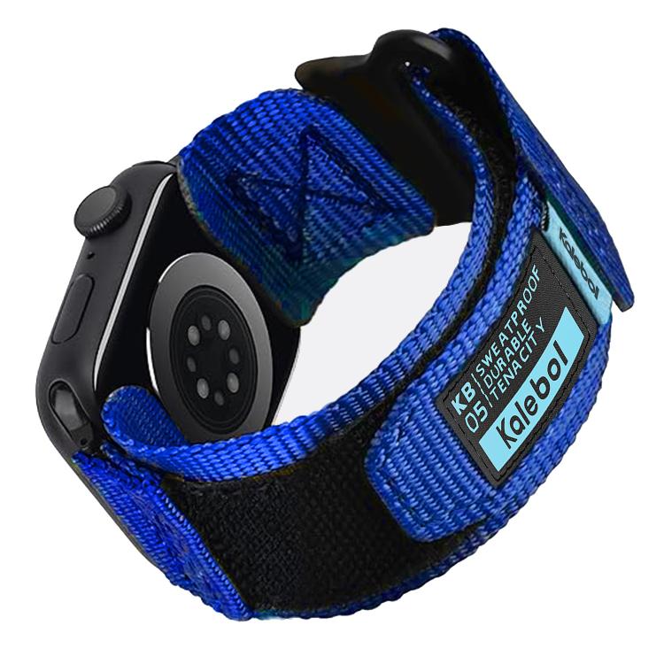 For Apple Watch 42mm / 41mm / 40mm / 38mm Kalebol Canvas Nylon Hook and Loop Watch Band(Blue) - free shipping - PMc TechLife - Order now!