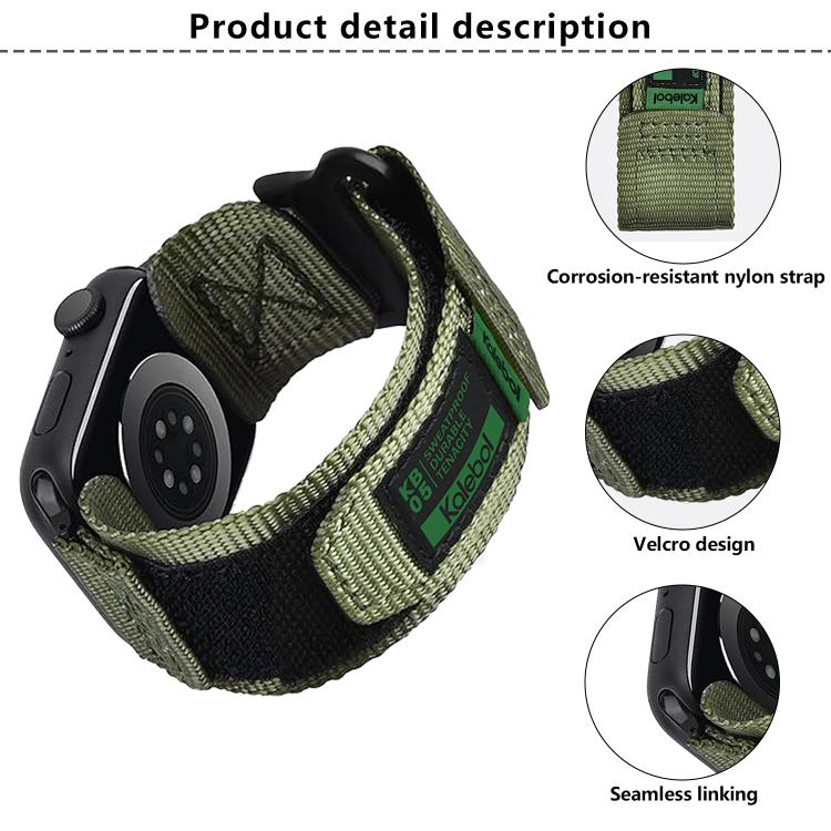 For Apple Watch 42mm / 41mm / 40mm / 38mm Kalebol Canvas Nylon Hook and Loop Watch Band(Blue) - free shipping - PMc TechLife - Order now!