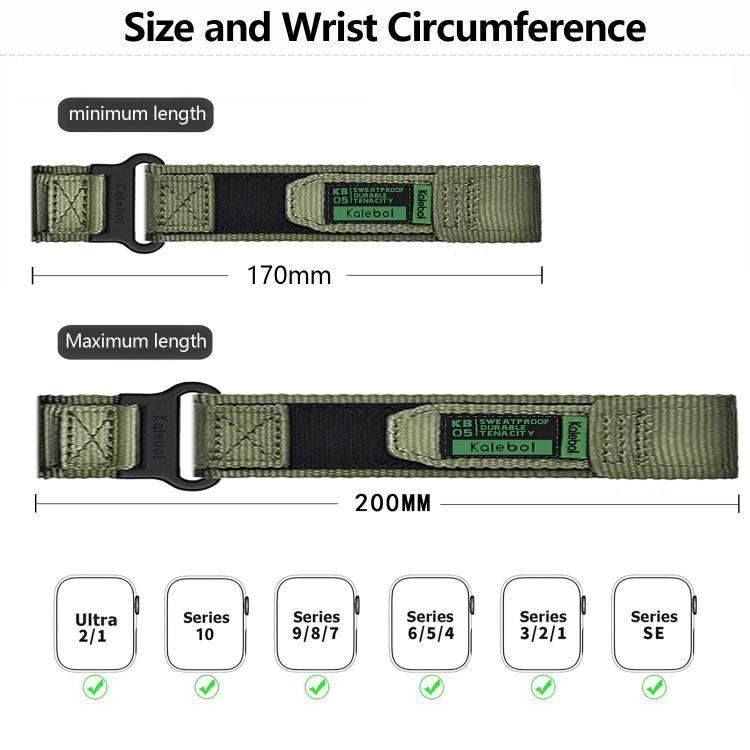 For Apple Watch 42mm / 41mm / 40mm / 38mm Kalebol Canvas Nylon Hook and Loop Watch Band(Blue) - free shipping - PMc TechLife - Order now!