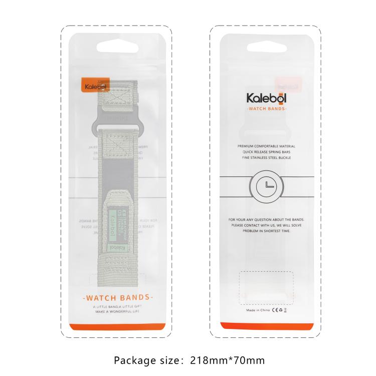 For Apple Watch 42mm / 41mm / 40mm / 38mm Kalebol Canvas Nylon Hook and Loop Watch Band(Grey) - free shipping - PMc TechLife - Order now!