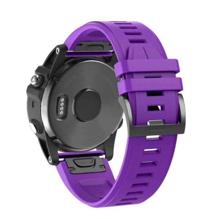 For Garmin QuickFit 22mm Kalebol Plain Texture Silicone Watch Band(Purple) - free shipping - PMc TechLife - Order now!