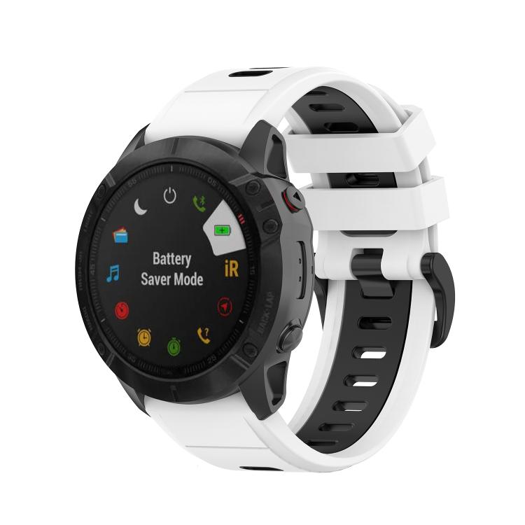 For Garmin QuickFit 26mm Kalebol Two-color Silicone Watch Band(White Black) - free shipping - PMc TechLife - Order now!
