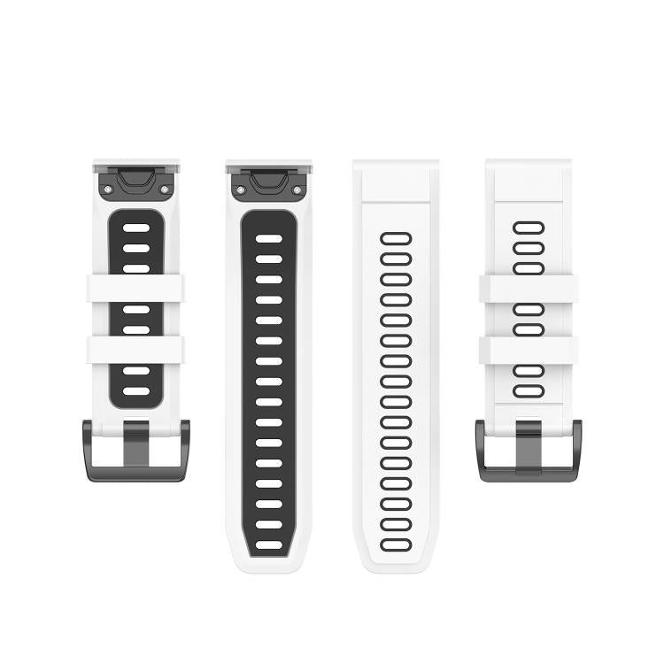For Garmin QuickFit 26mm Kalebol Two-color Silicone Watch Band(White Black) - free shipping - PMc TechLife - Order now!