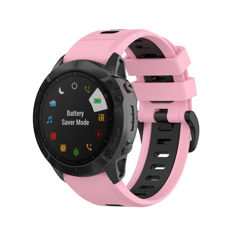For Garmin QuickFit 26mm Kalebol Two-color Silicone Watch Band(Pink Black) - free shipping - PMc TechLife - Order now!