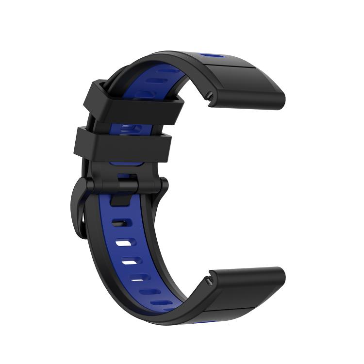 For Garmin QuickFit 26mm Kalebol Two-color Silicone Watch Band(Blue Black) - free shipping - PMc TechLife - Order now!