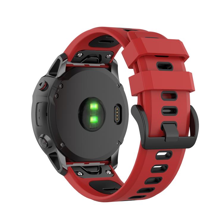 For Garmin QuickFit 26mm Kalebol Two-color Silicone Watch Band(Red Black) - free shipping - PMc TechLife - Order now!