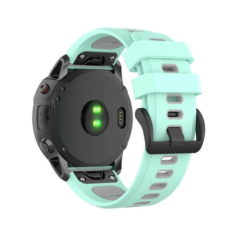 For Garmin QuickFit 26mm Kalebol Two-color Silicone Watch Band(Teal Grey) - free shipping - PMc TechLife - Order now!