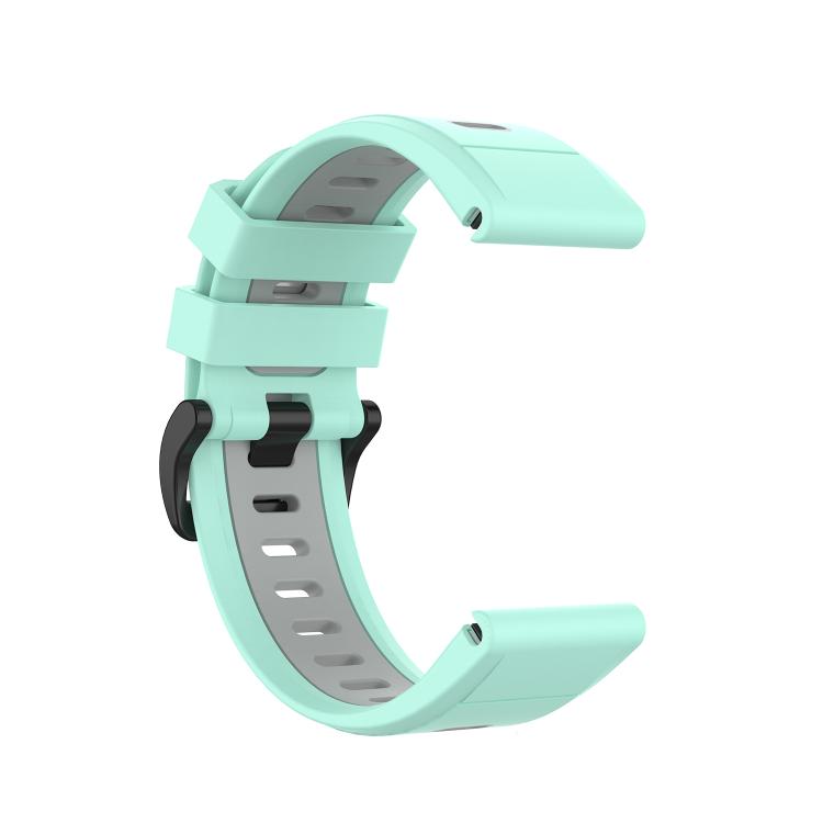 For Garmin QuickFit 26mm Kalebol Two-color Silicone Watch Band(Teal Grey) - free shipping - PMc TechLife - Order now!