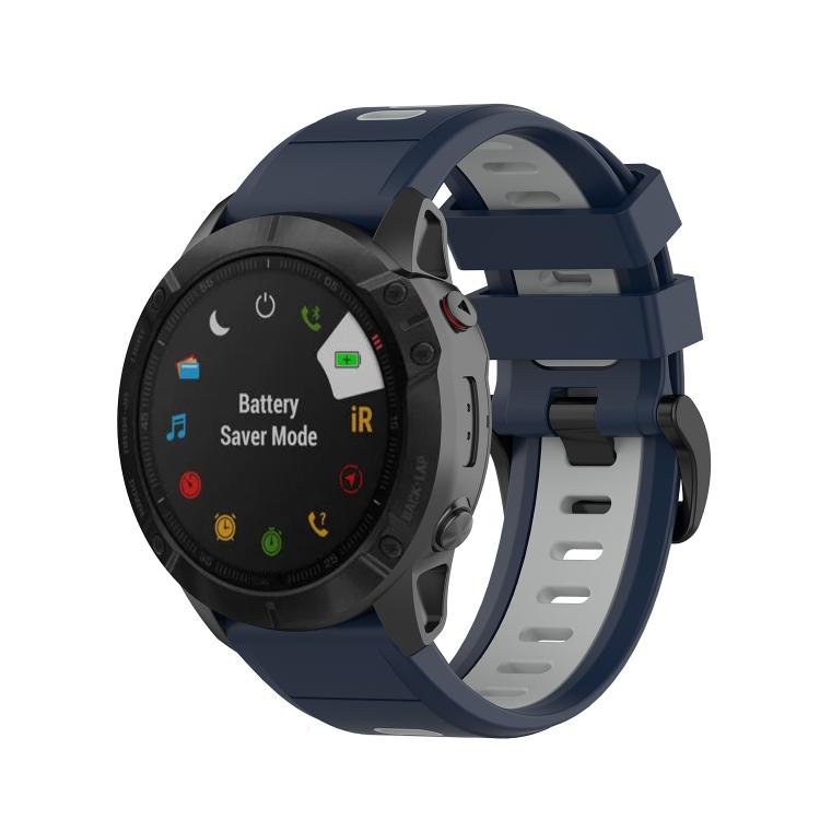 For Garmin QuickFit 26mm Kalebol Two-color Silicone Watch Band(Blue Grey) - free shipping - PMc TechLife - Order now!