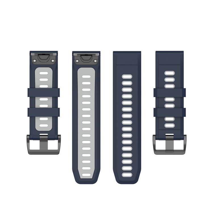 For Garmin QuickFit 26mm Kalebol Two-color Silicone Watch Band(Blue Grey) - free shipping - PMc TechLife - Order now!