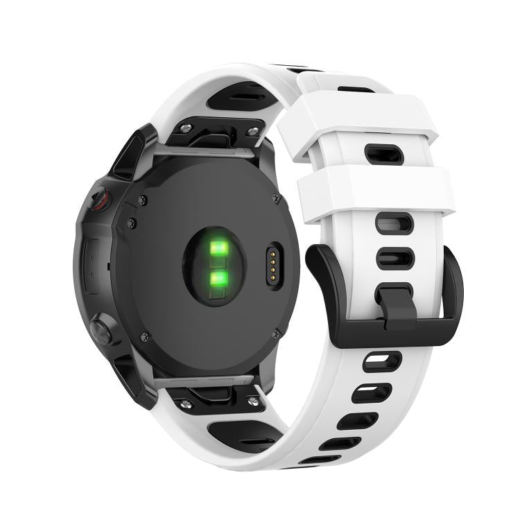For Garmin QuickFit 22mm Kalebol Two-color Silicone Watch Band(White Black) - free shipping - PMc TechLife - Order now!