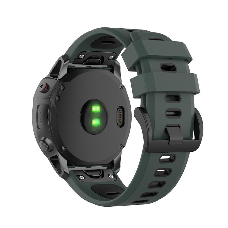 For Garmin QuickFit 22mm Kalebol Two-color Silicone Watch Band(Green Black) - free shipping - PMc TechLife - Order now!