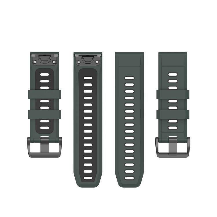 For Garmin QuickFit 22mm Kalebol Two-color Silicone Watch Band(Green Black) - free shipping - PMc TechLife - Order now!