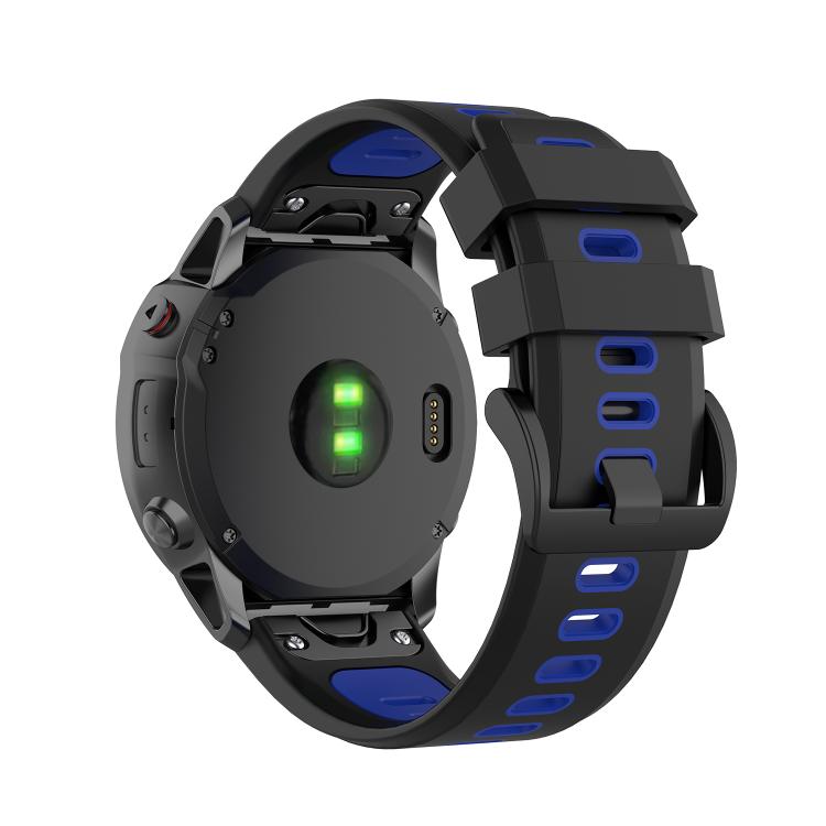 For Garmin QuickFit 22mm Kalebol Two-color Silicone Watch Band(Blue Black) - free shipping - PMc TechLife - Order now!