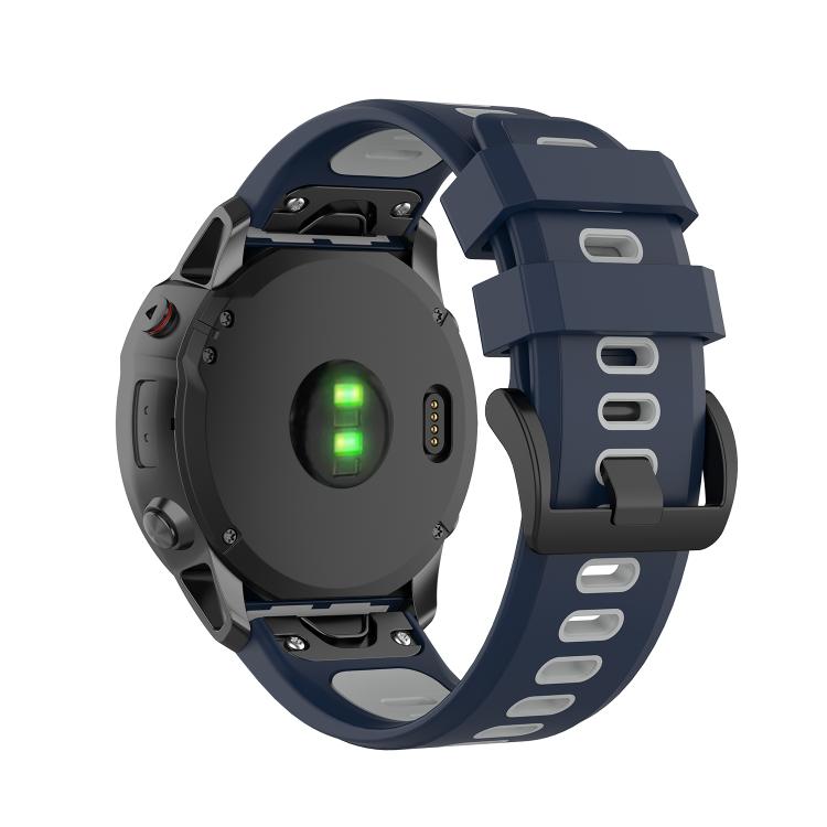 For Garmin QuickFit 22mm Kalebol Two-color Silicone Watch Band(Blue Grey) - free shipping - PMc TechLife - Order now!