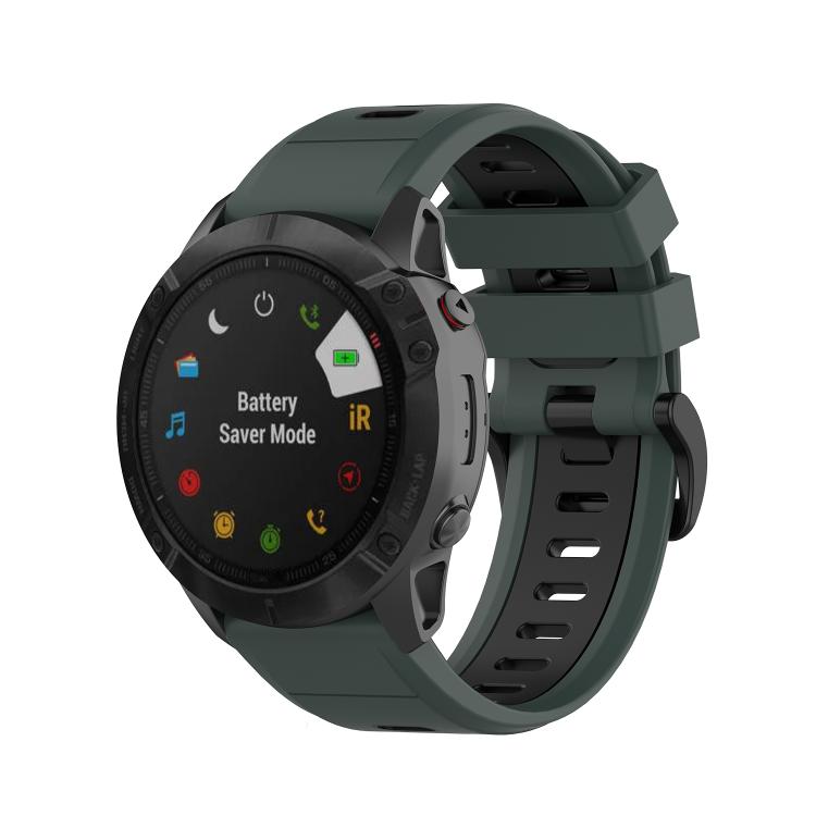 For Garmin QuickFit 20mm Kalebol Two-color Silicone Watch Band(Green Black) - free shipping - PMc TechLife - Order now!