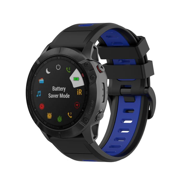 For Garmin QuickFit 20mm Kalebol Two-color Silicone Watch Band(Blue Black) - free shipping - PMc TechLife - Order now!
