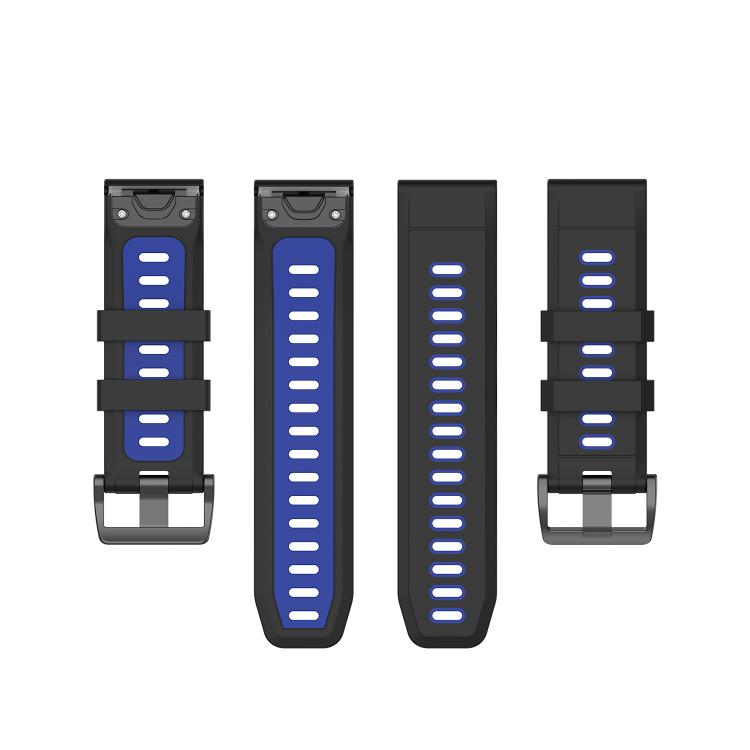 For Garmin QuickFit 20mm Kalebol Two-color Silicone Watch Band(Blue Black) - free shipping - PMc TechLife - Order now!