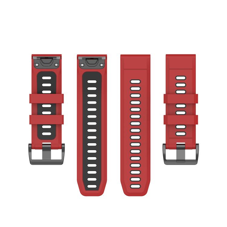 For Garmin QuickFit 20mm Kalebol Two-color Silicone Watch Band(Red Black) - free shipping - PMc TechLife - Order now!