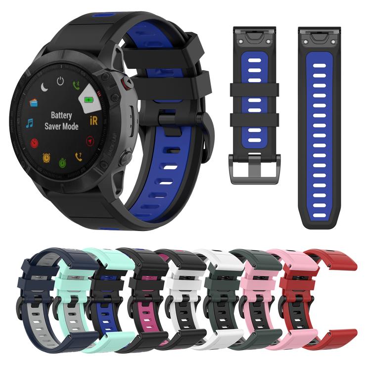 For Garmin QuickFit 26mm Kalebol Two-color Silicone Watch Band(Blue Grey) - free shipping - PMc TechLife - Order now!