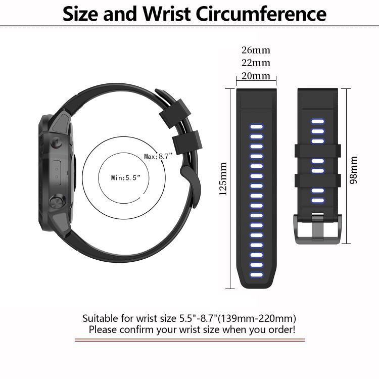 For Garmin QuickFit 26mm Kalebol Two-color Silicone Watch Band(Red Black) - free shipping - PMc TechLife - Order now!