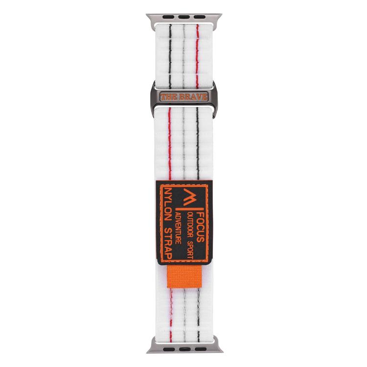 For Apple Watch 46mm / 49mm / 45mm / 44mm Kalebol  Dual-section Sports Nylon Loop Watch Band(White) - free shipping - PMC TechLife - Order now!