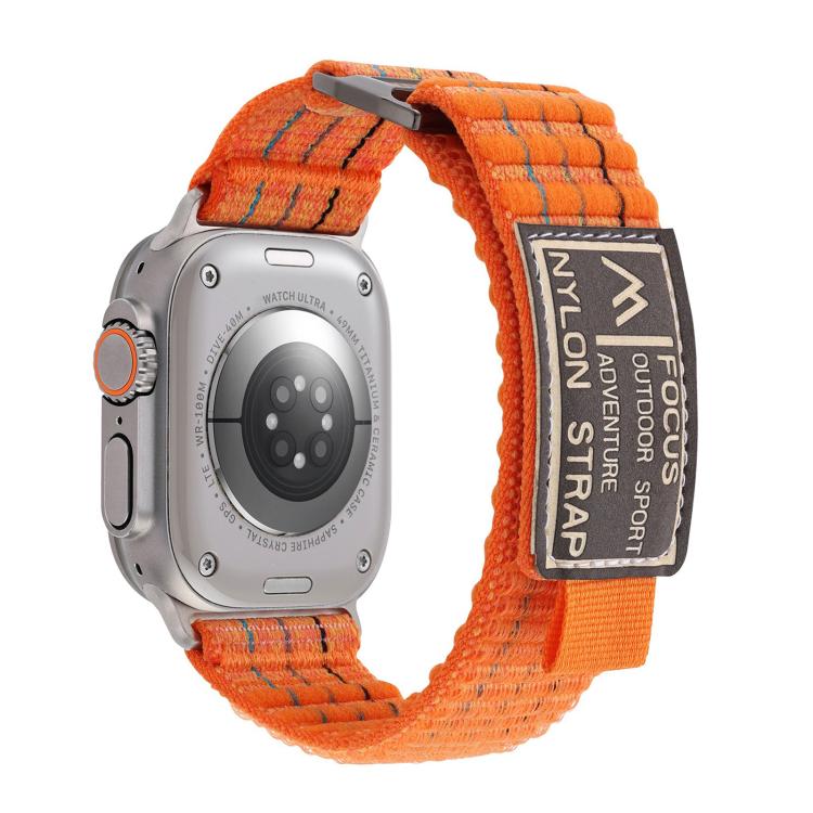 For Apple Watch 46mm / 49mm / 45mm / 44mm Kalebol  Dual-section Sports Nylon Loop Watch Band(Orange) - Watch Bands by Kalebol | Online Shopping South Africa | PMC TechLife | Buy Now Pay Later Mobicred