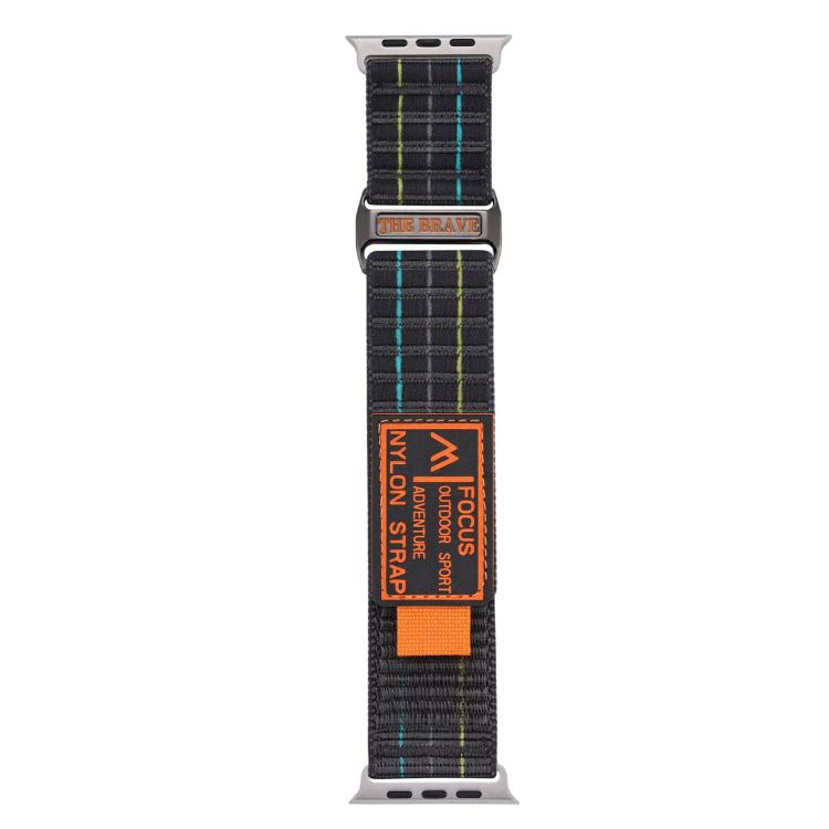 For Apple Watch 46mm / 49mm / 45mm / 44mm Kalebol  Dual-section Sports Nylon Loop Watch Band(Charcoal Grey) - Watch Bands by Kalebol | Online Shopping South Africa | PMC TechLife | Buy Now Pay Later Mobicred