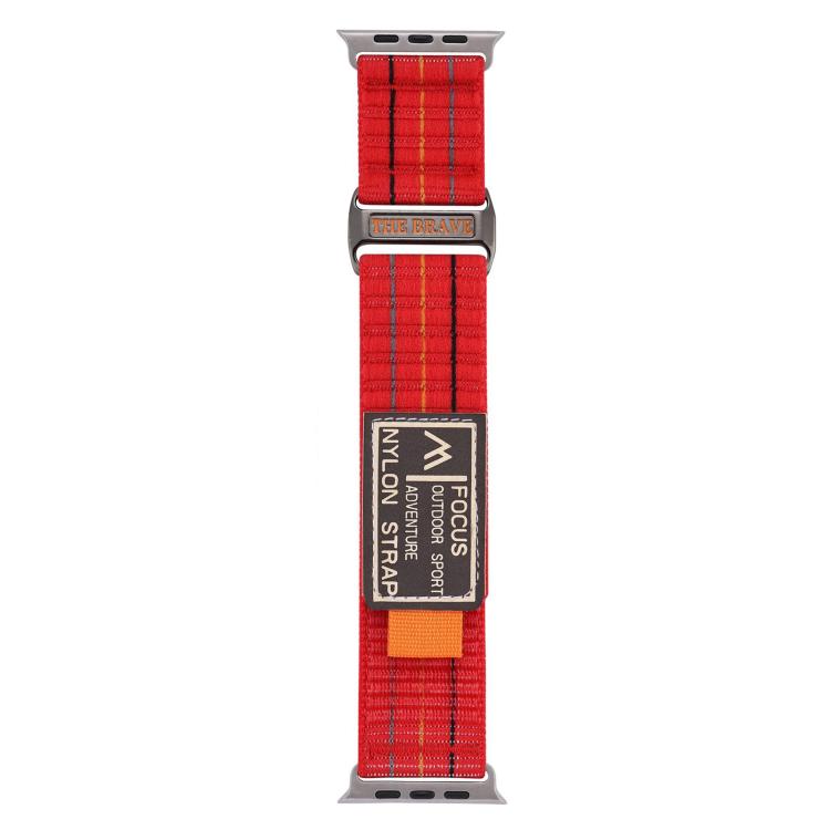 For Apple Watch 46mm / 49mm / 45mm / 44mm Kalebol  Dual-section Sports Nylon Loop Watch Band(Cherry Red) - Watch Bands by Kalebol | Online Shopping South Africa | PMC TechLife | Buy Now Pay Later Mobicred