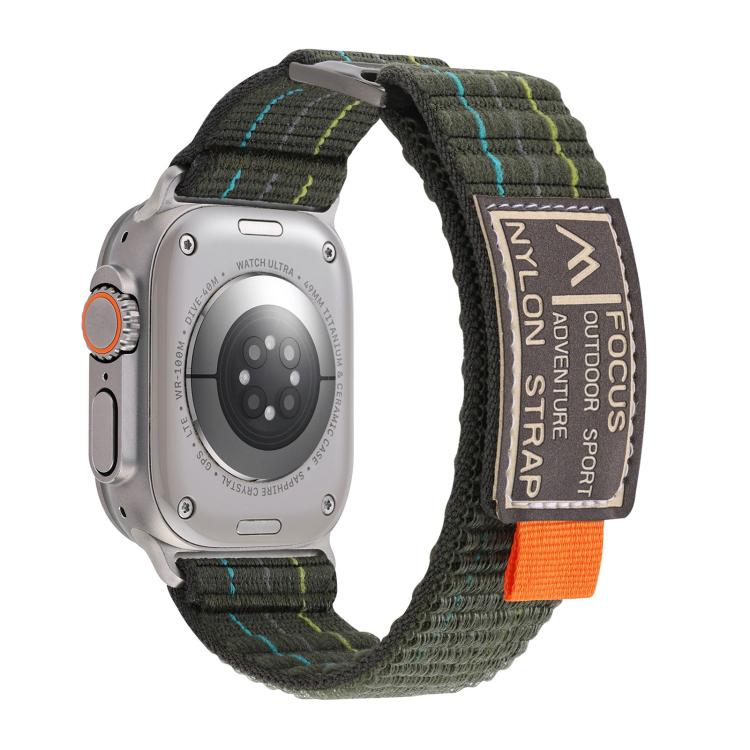 For Apple Watch 46mm / 49mm / 45mm / 44mm Kalebol  Dual-section Sports Nylon Loop Watch Band(Green) - Watch Bands by Kalebol | Online Shopping South Africa | PMC TechLife | Buy Now Pay Later Mobicred