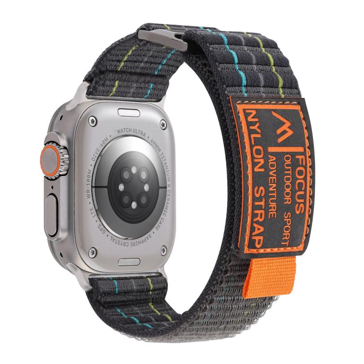 For Apple Watch 42mm / 41mm / 40mm / 38mm Kalebol  Dual-section Sports Nylon Loop Watch Band(Charcoal Grey) - free shipping - PMC TechLife - Order now!