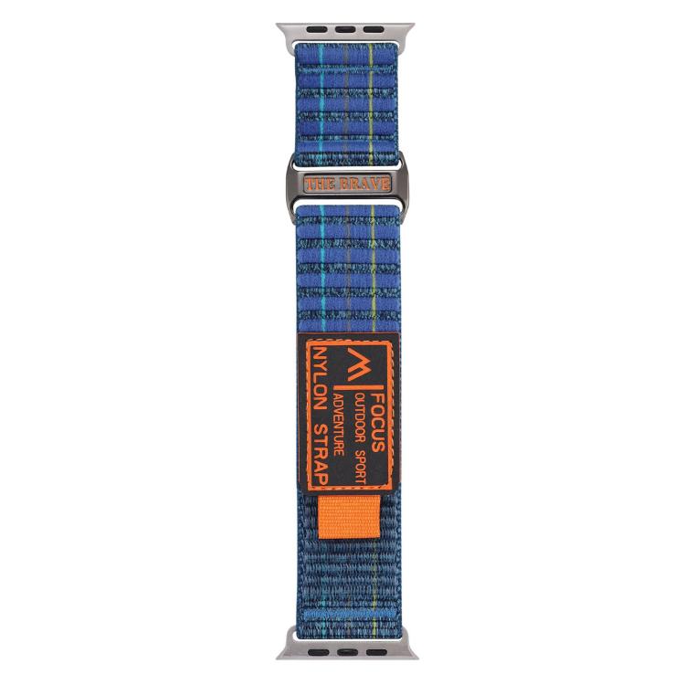 For Apple Watch 42mm / 41mm / 40mm / 38mm Kalebol  Dual-section Sports Nylon Loop Watch Band(Deep Sea Blue) - Watch Bands by Kalebol | Online Shopping South Africa | PMC TechLife | Buy Now Pay Later Mobicred