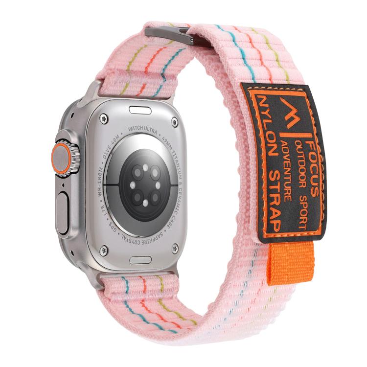 For Apple Watch 42mm / 41mm / 40mm / 38mm Kalebol  Dual-section Sports Nylon Loop Watch Band(Cherry Blossom Pink) - free shipping - PMC TechLife - Order now!