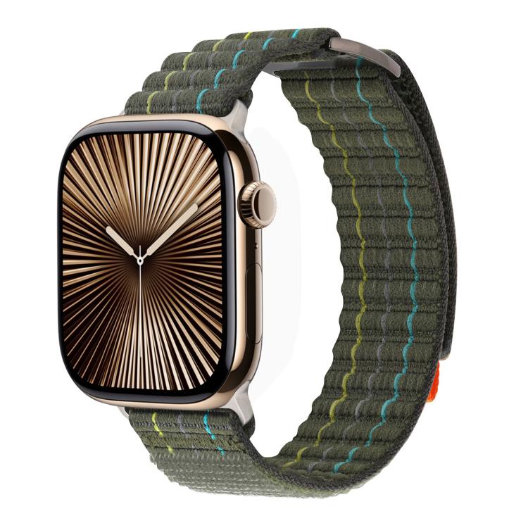 For Apple Watch 42mm / 41mm / 40mm / 38mm Kalebol  Dual-section Sports Nylon Loop Watch Band(Green) - free shipping - PMC TechLife - Order now!