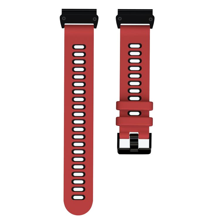 For Garmin QuickFit 22mm Kalebol Two-layer Silicone Watch Band(Red Black) - free shipping - PMc TechLife - Order now!