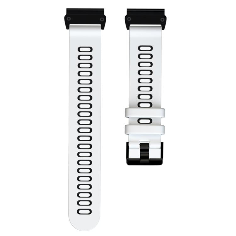 For Garmin QuickFit 26mm Kalebol Two-layer Silicone Watch Band(White Black) - free shipping - PMc TechLife - Order now!