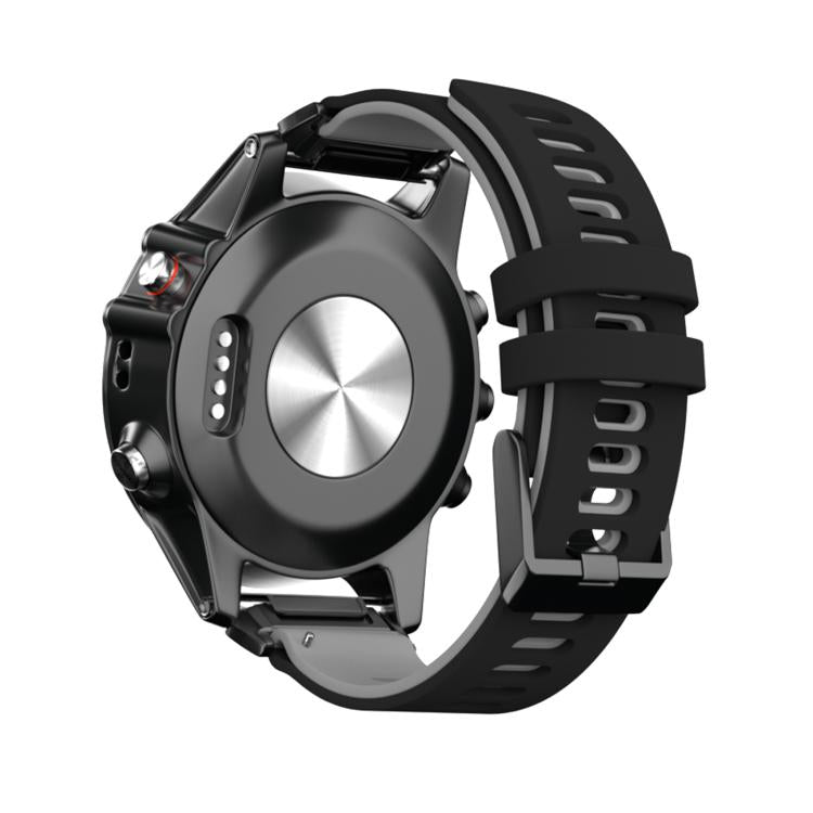 For Garmin QuickFit 26mm Kalebol Two-layer Silicone Watch Band(Black Grey) - free shipping - PMc TechLife - Order now!