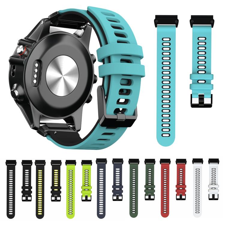 For Garmin QuickFit 26mm Kalebol Two-layer Silicone Watch Band(Green Black) - free shipping - PMc TechLife - Order now!