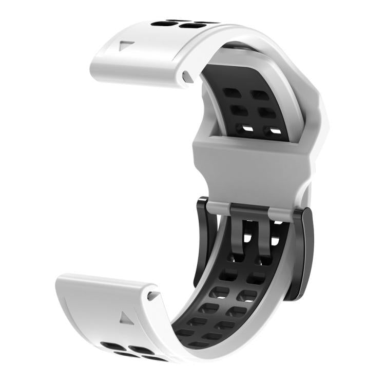 For Garmin QuickFit 26mm Kalebol Tow Row Holes Silicone Watch Band(White Black) - free shipping - PMc TechLife - Order now!