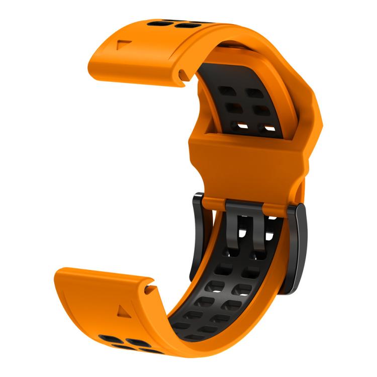 For Garmin QuickFit 26mm Kalebol Tow Row Holes Silicone Watch Band(Orange Black) - free shipping - PMc TechLife - Order now!