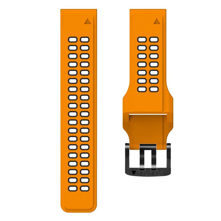 For Garmin QuickFit 26mm Kalebol Tow Row Holes Silicone Watch Band(Orange Black) - free shipping - PMc TechLife - Order now!