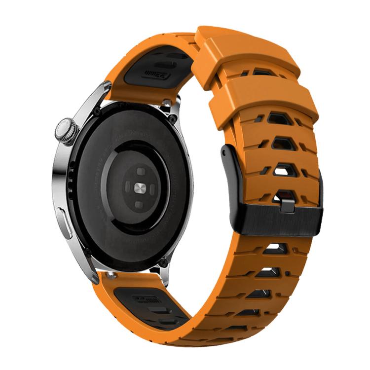 Kalebol 20mm Universal Three Row Holes Silicone Watch Band(Orange Black) - 20mm Bands by Kalebol | Online Shopping South Africa | PMc TechLife | Buy Now Pay Later Mobicred